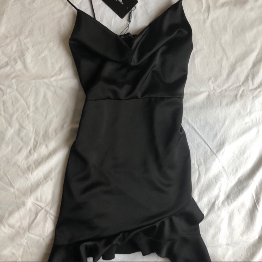Pretty little things black cowl neck dress